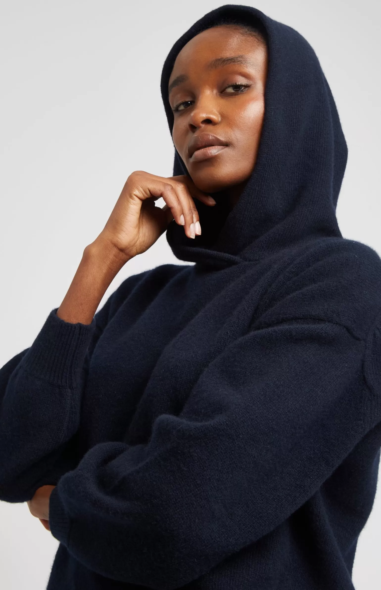 Women Pringle of Scotland Cashmere Blend Hoodie In Indigo