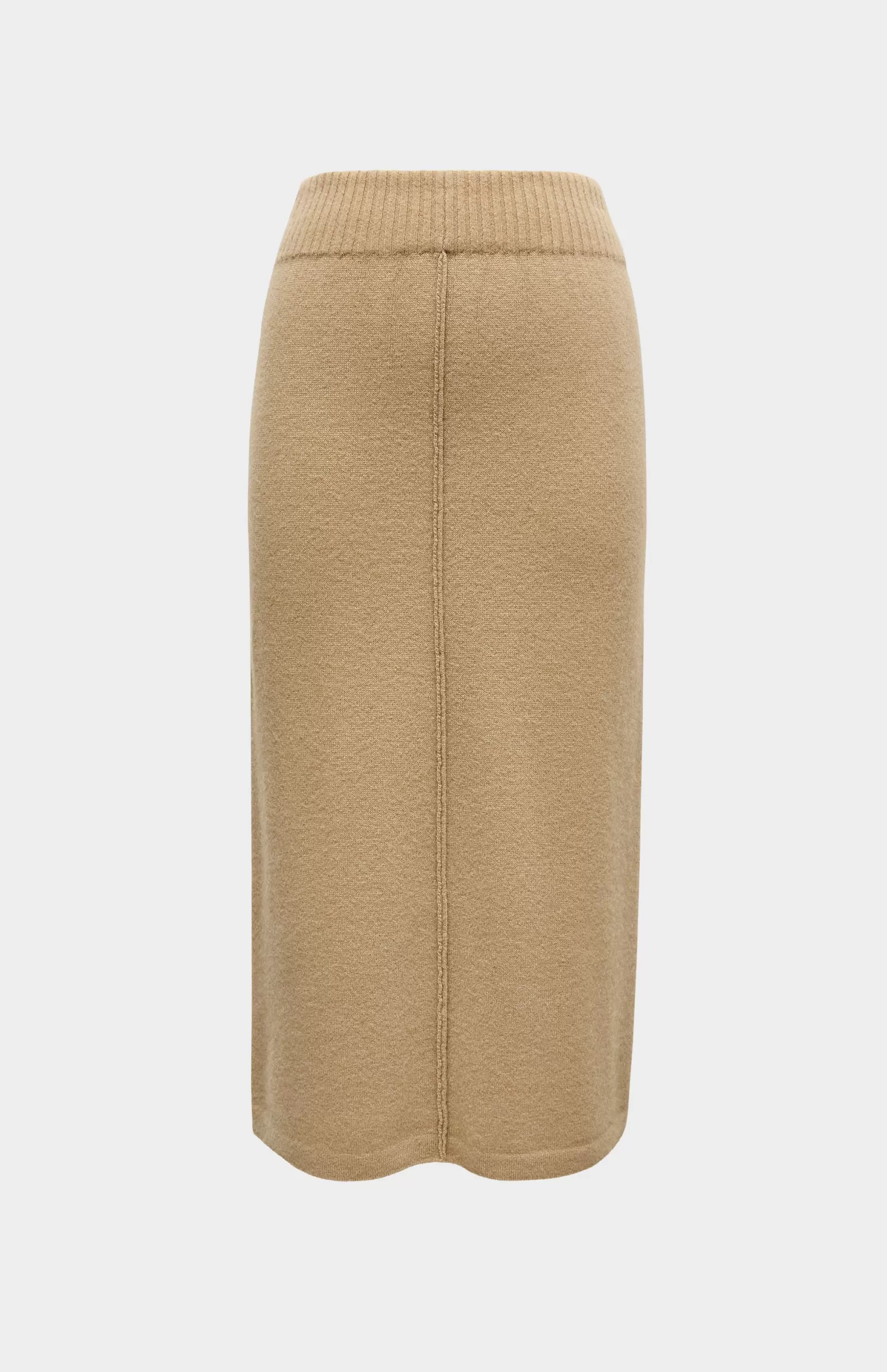 Women Pringle of Scotland Cashmere Blend Pencil Skirt In Camel