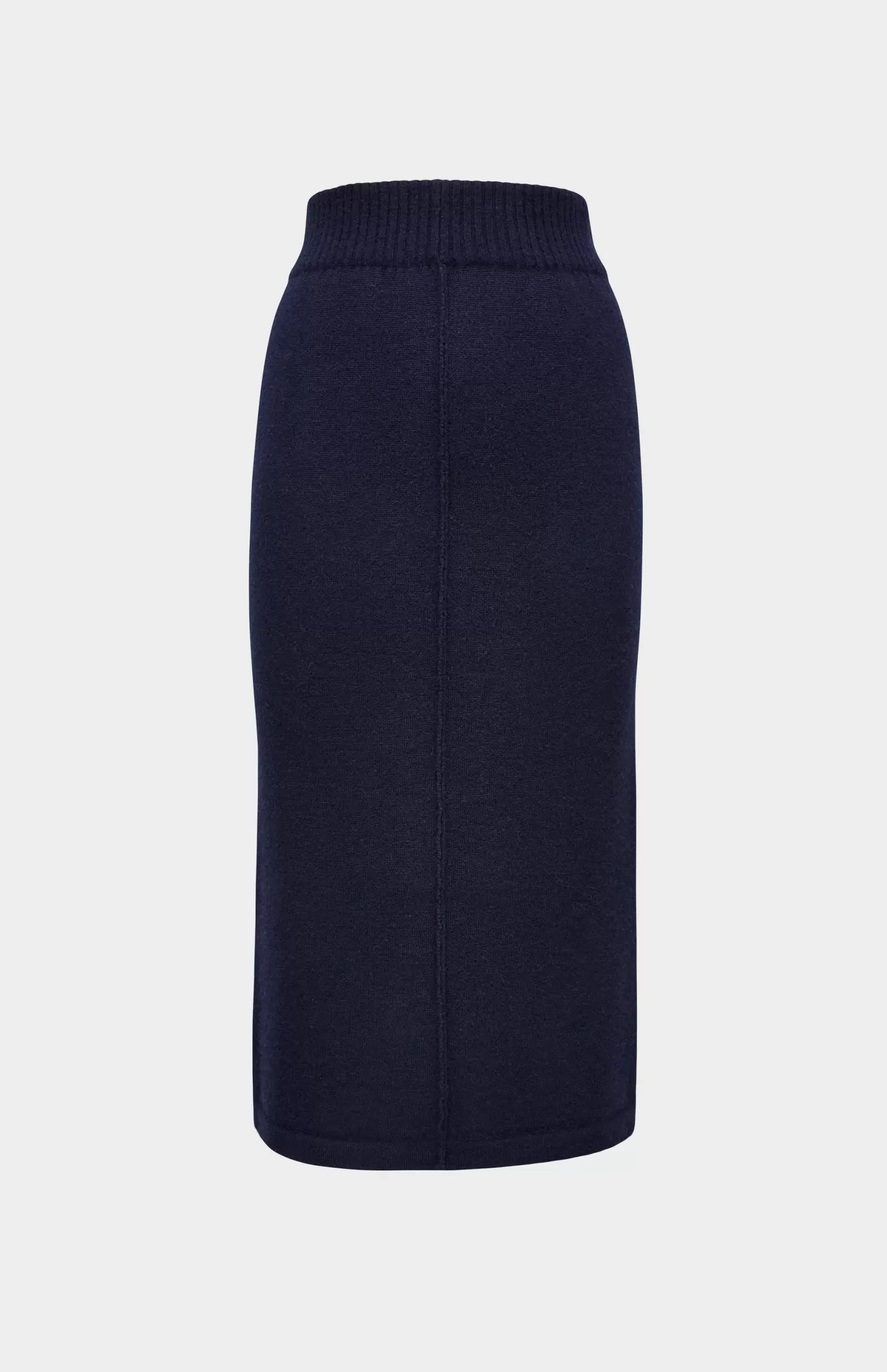 Women Pringle of Scotland Cashmere Blend Pencil Skirt In Indigo