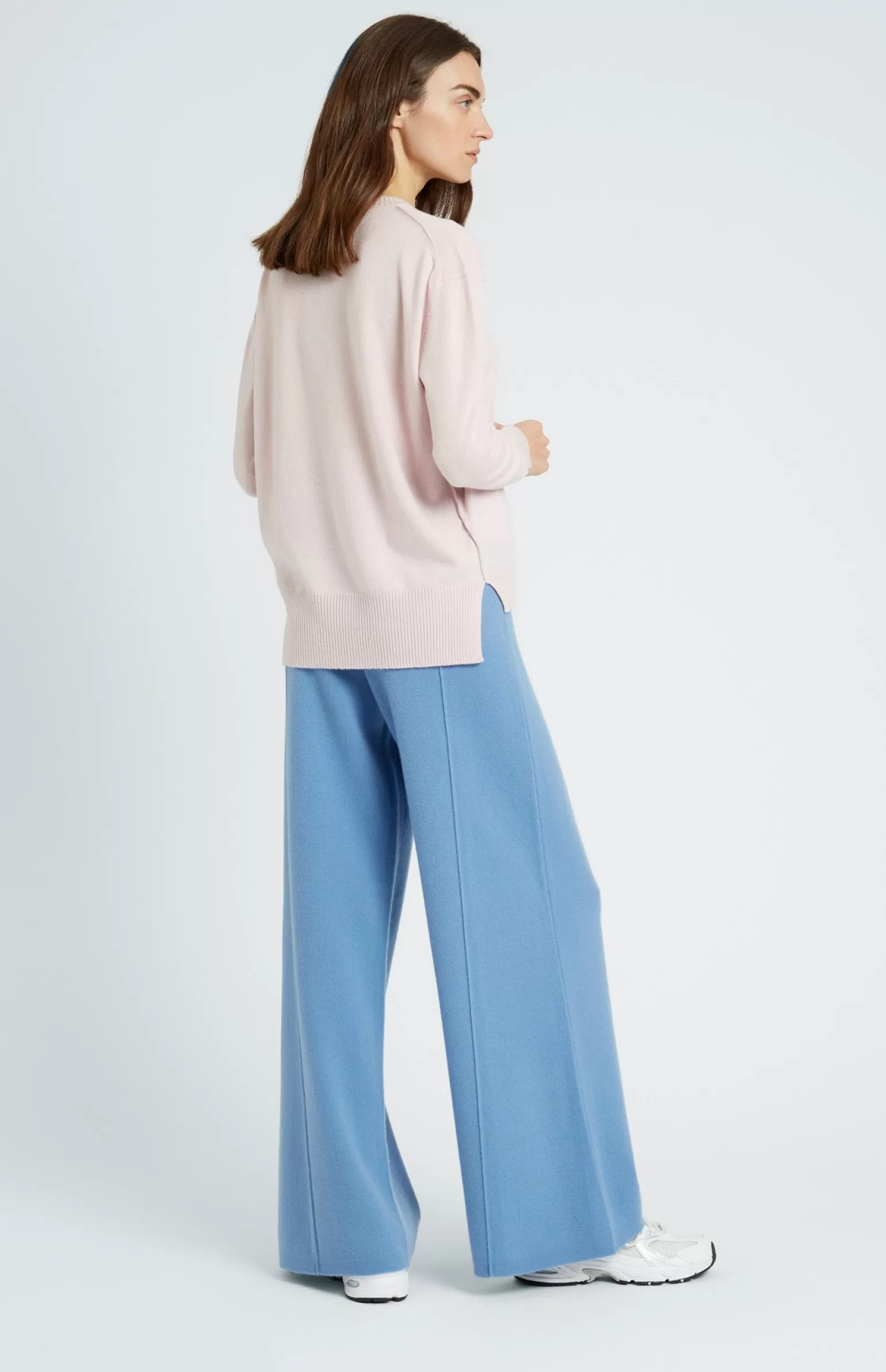 Women Pringle of Scotland Cashmere Blend Trousers In Cornflower