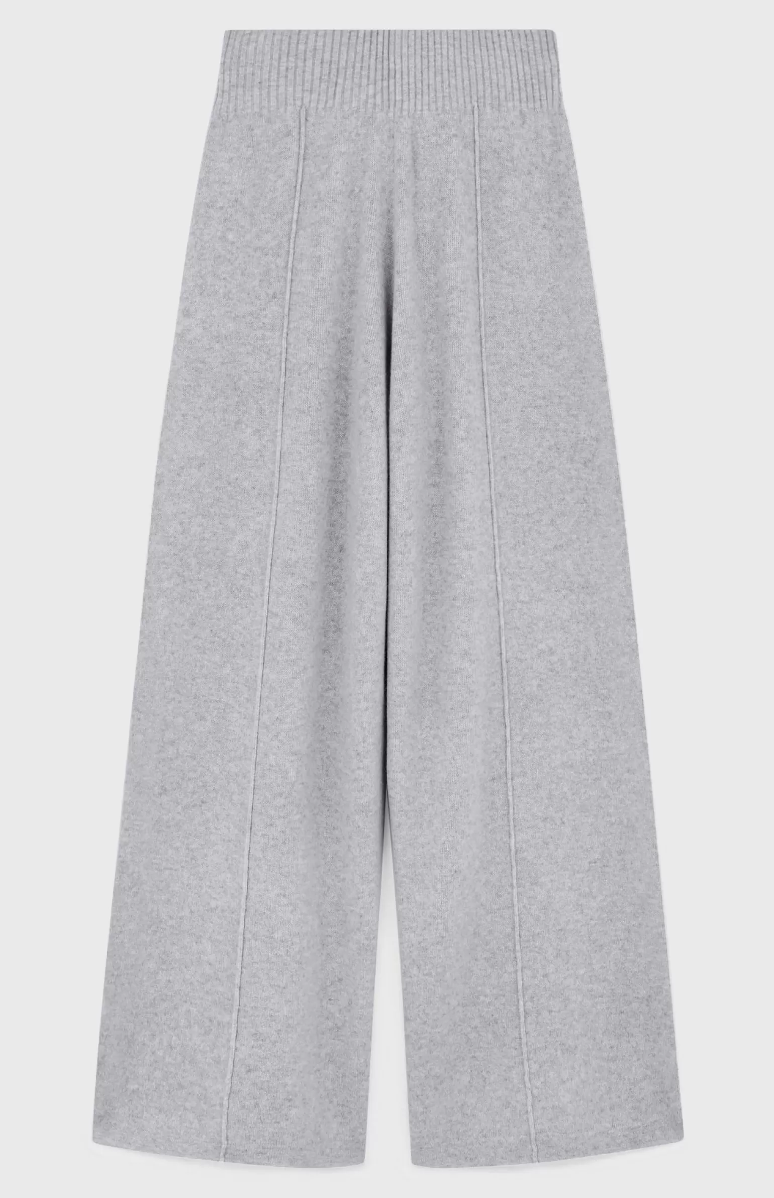 Women Pringle of Scotland Cashmere Blend Trousers In Grey Melange