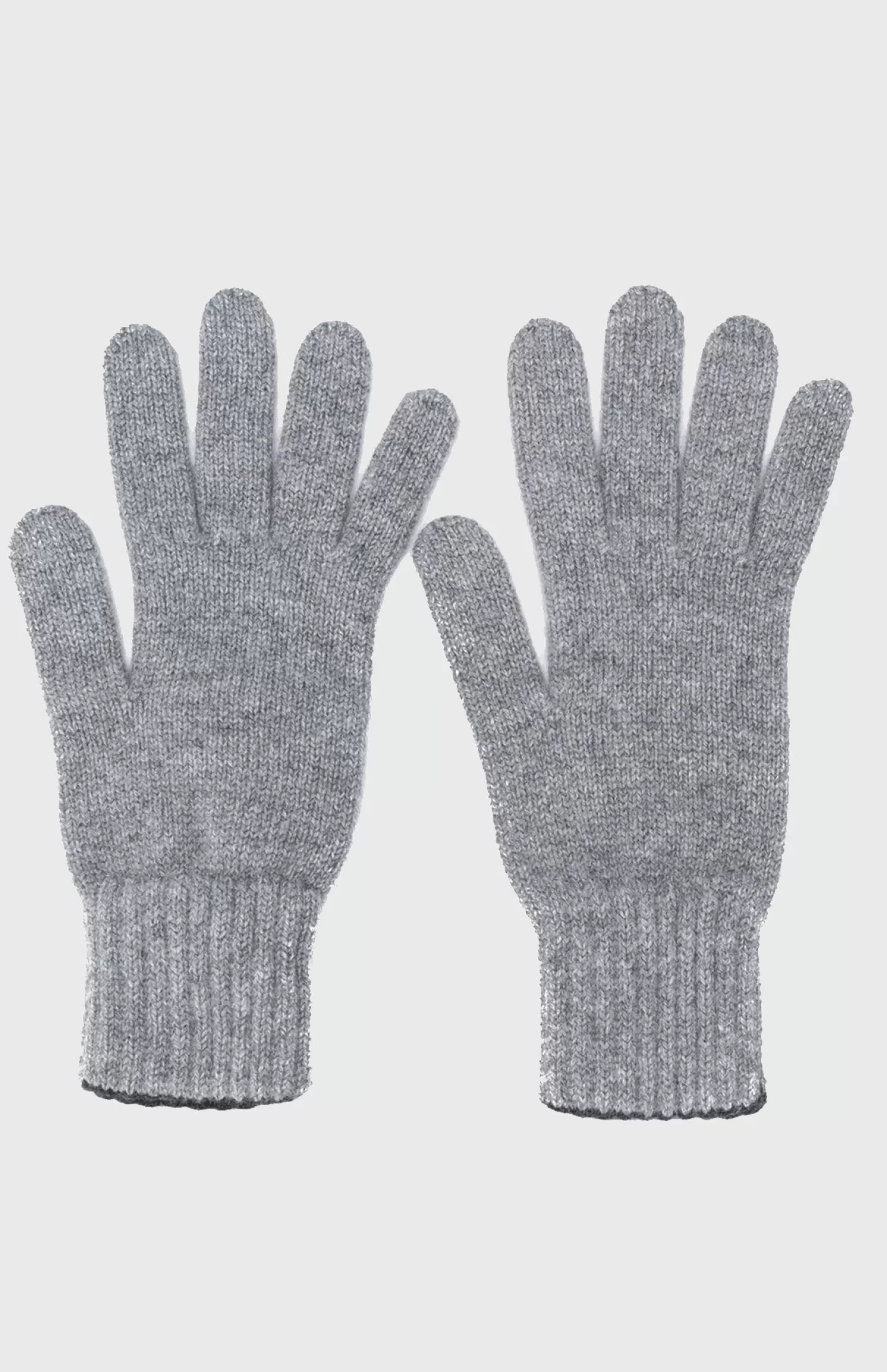 Pringle of Scotland Cashmere Contrast Cuff Gloves In Flannel Grey