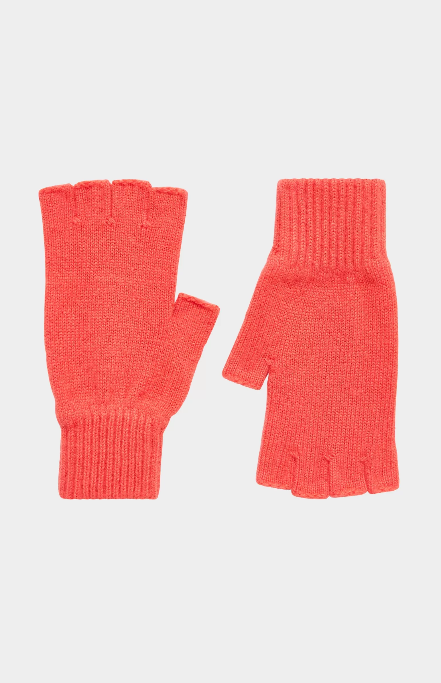 Women Pringle of Scotland Cashmere Fingerless Gloves In Coral