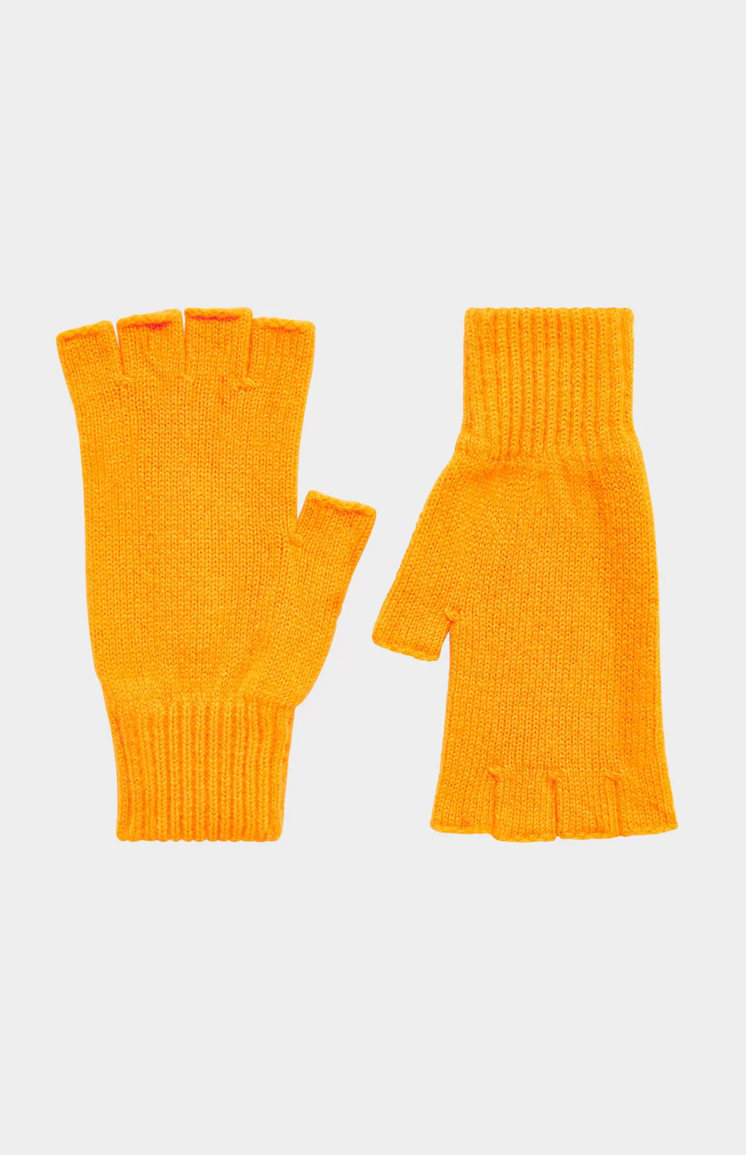 Women Pringle of Scotland Cashmere Fingerless Gloves In Orange