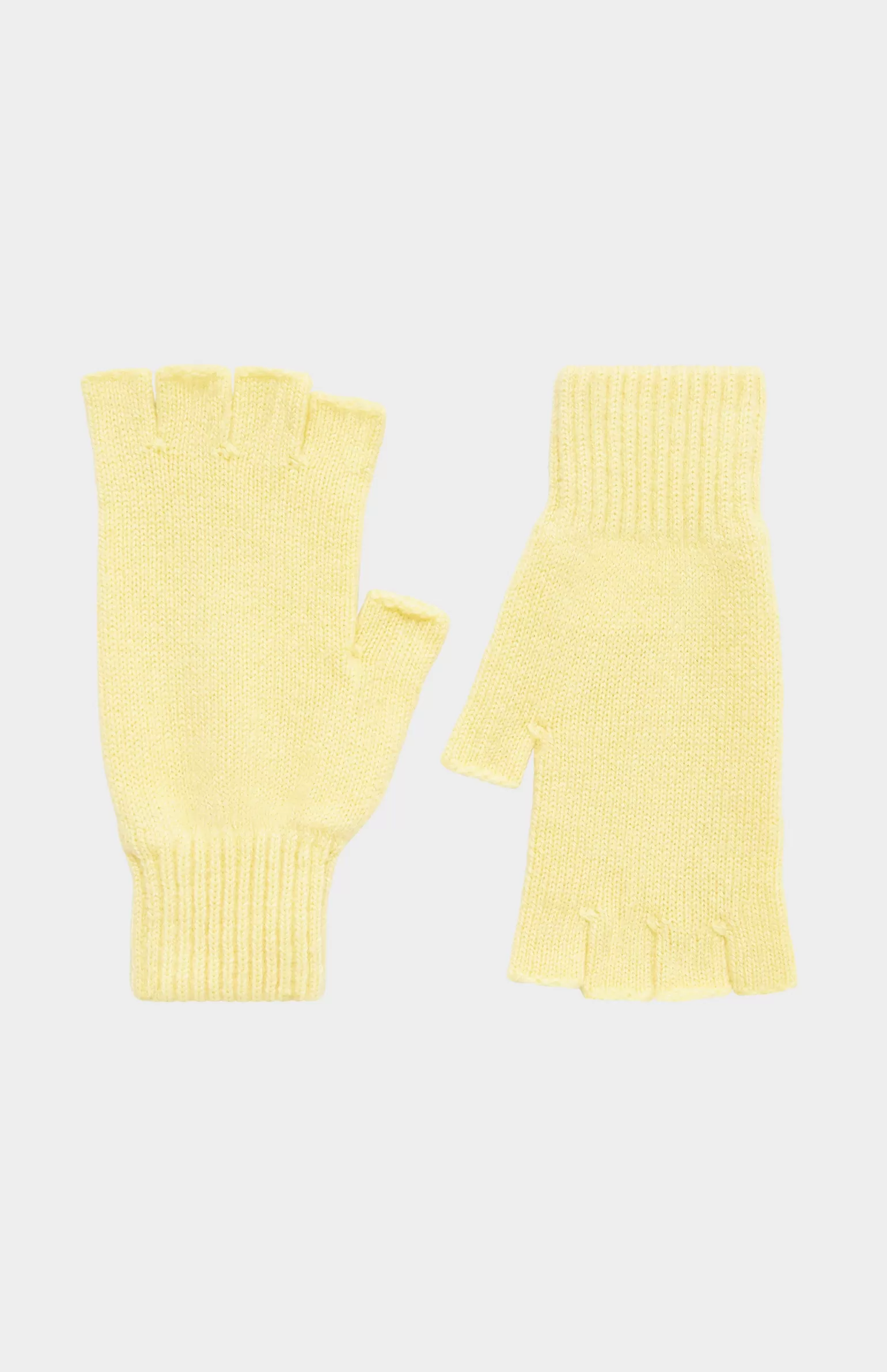 Women Pringle of Scotland Cashmere Fingerless Gloves In Yellow