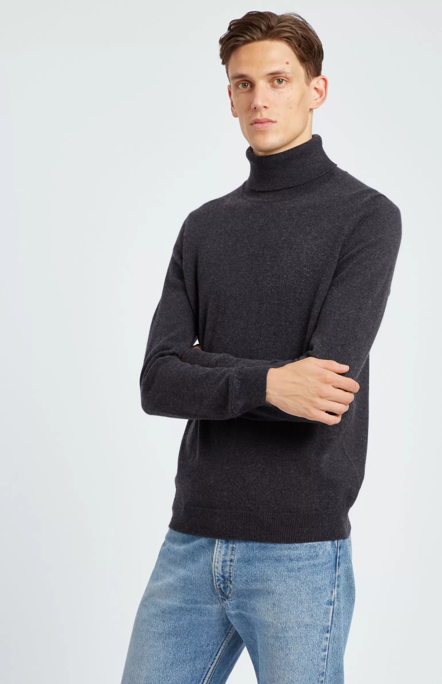 Pringle of Scotland Cashmere Roll Neck Jumper In Grey