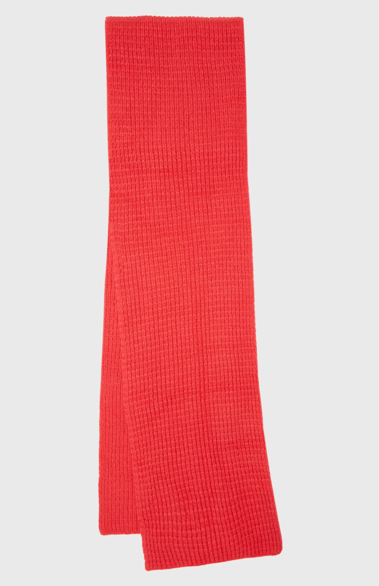 Women Pringle of Scotland Cashmere Scarf In A Waffle Stitch In Poppy Red