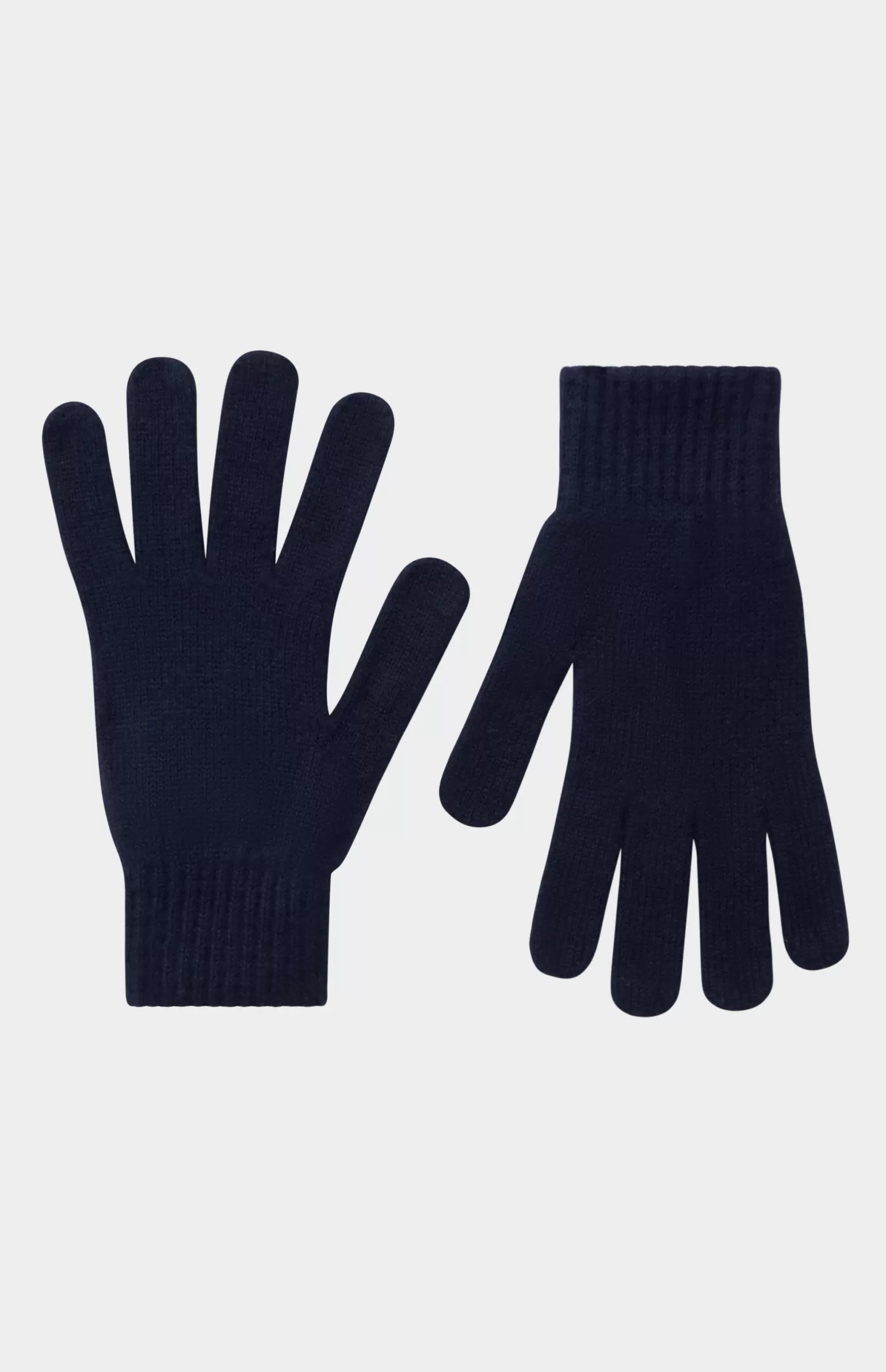 Women Pringle of Scotland Classic Cashmere Gloves In Navy Melange