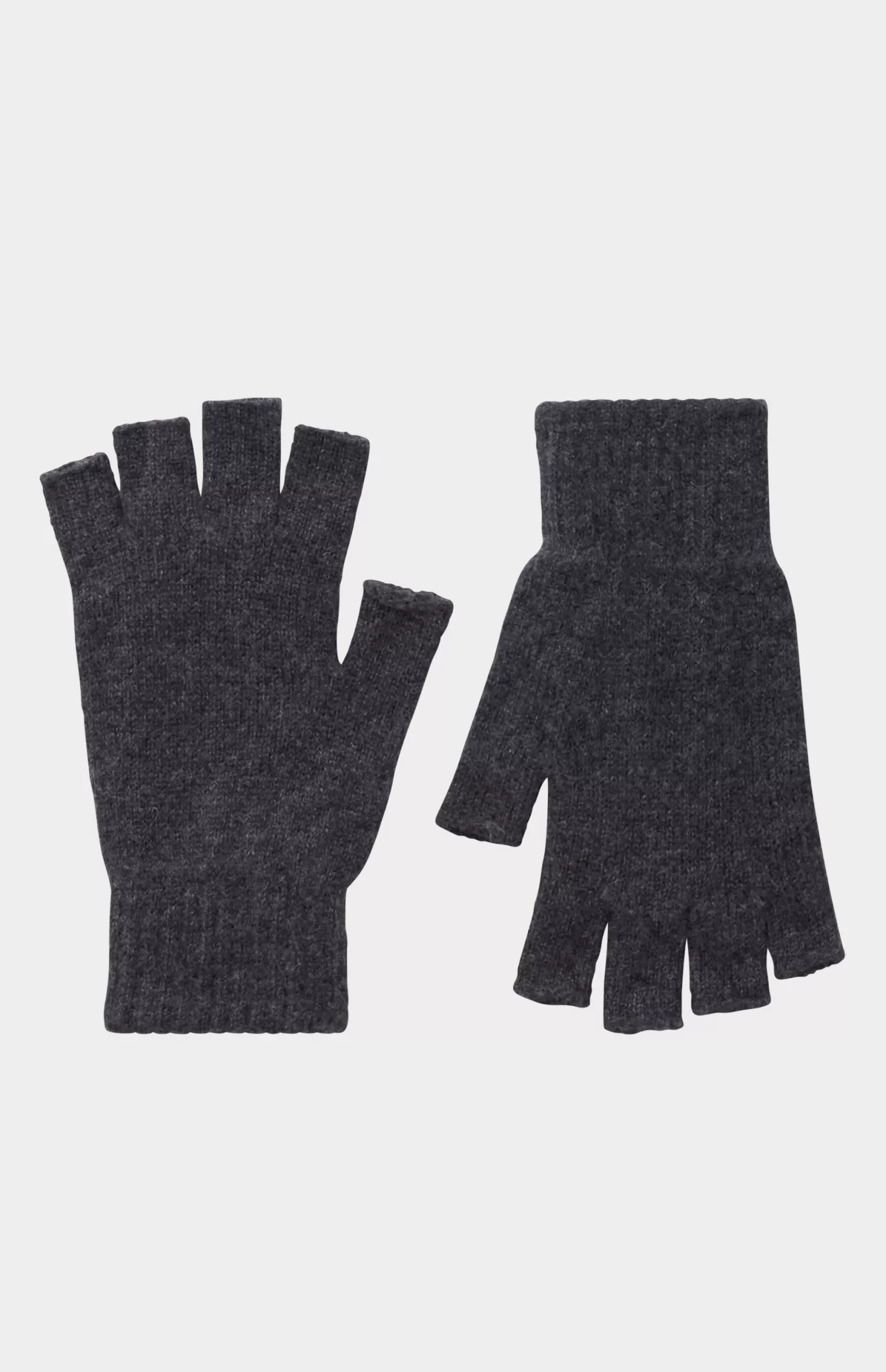 Women Pringle of Scotland Fingerless Cashmere Gloves In Charcoal