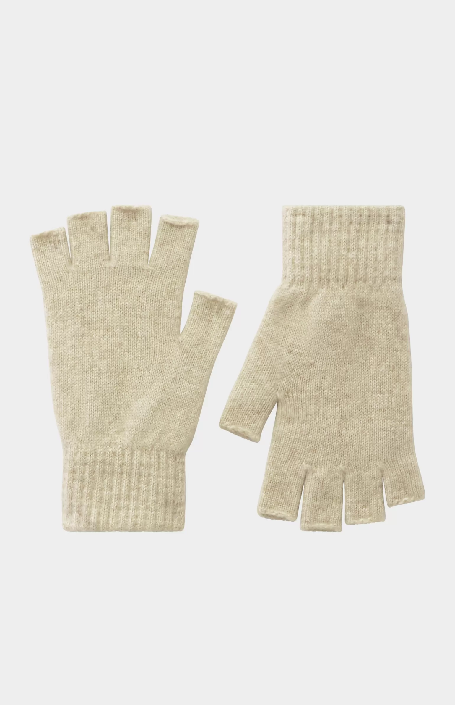 Women Pringle of Scotland Fingerless Cashmere Gloves In Oatmeal