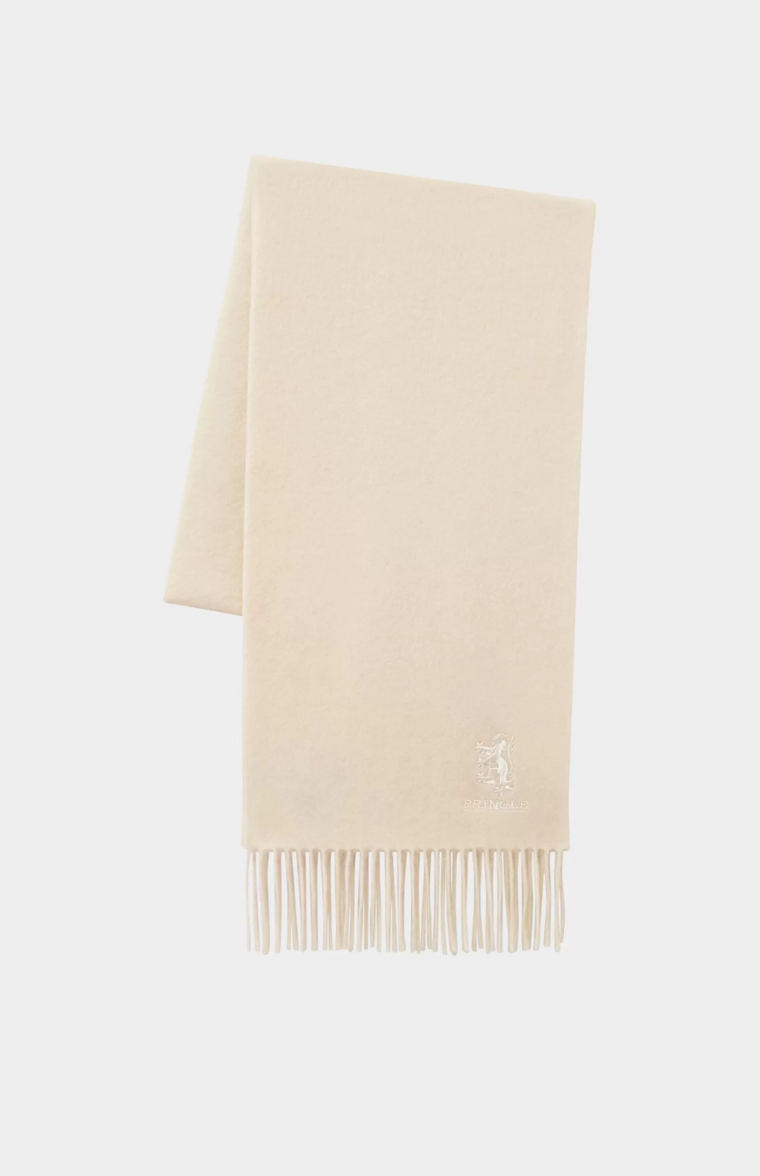 Women Pringle of Scotland Fringed Lambswool Scarf In Cream