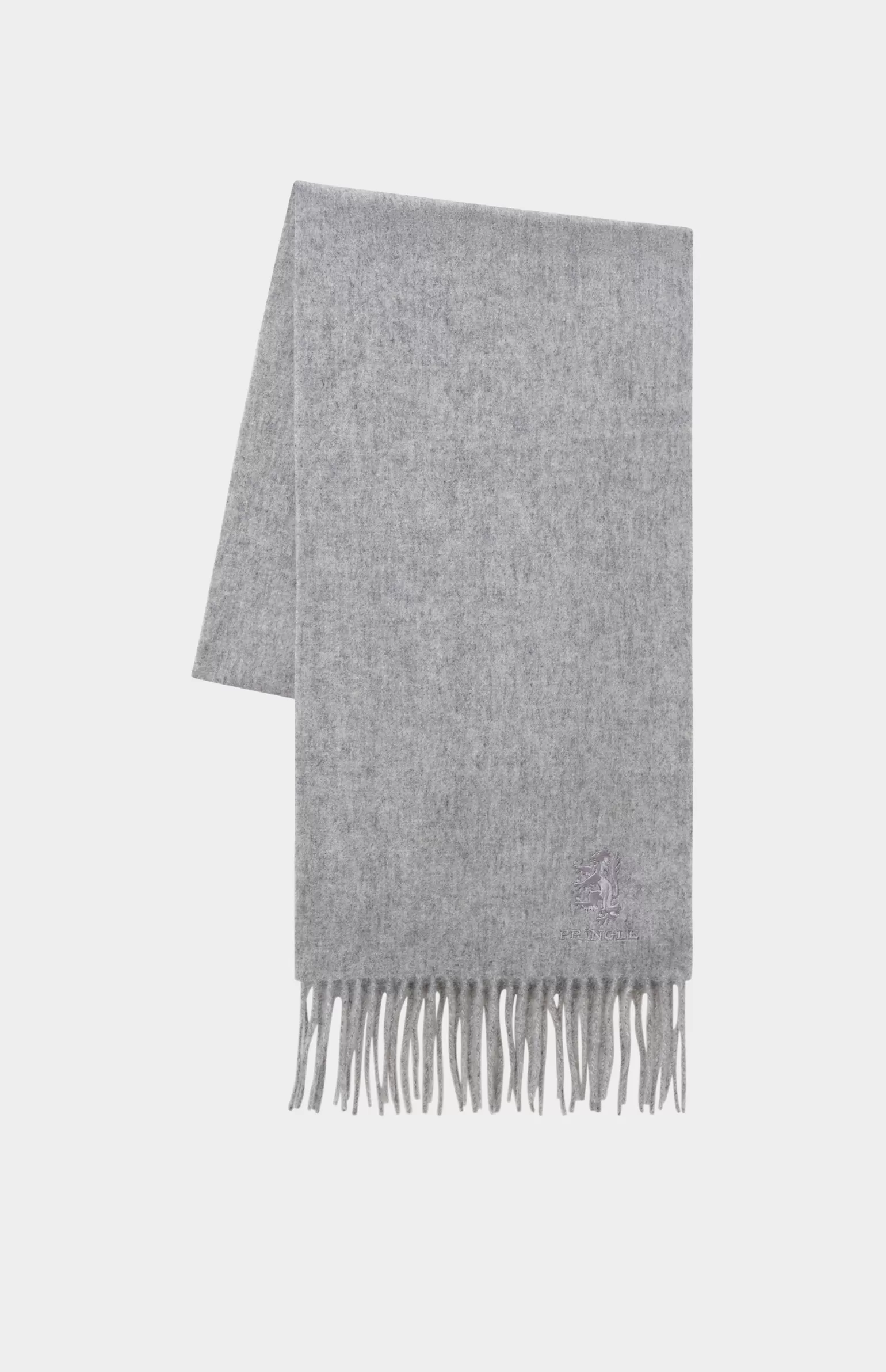 Women Pringle of Scotland Fringed Lambswool Scarf In Grey