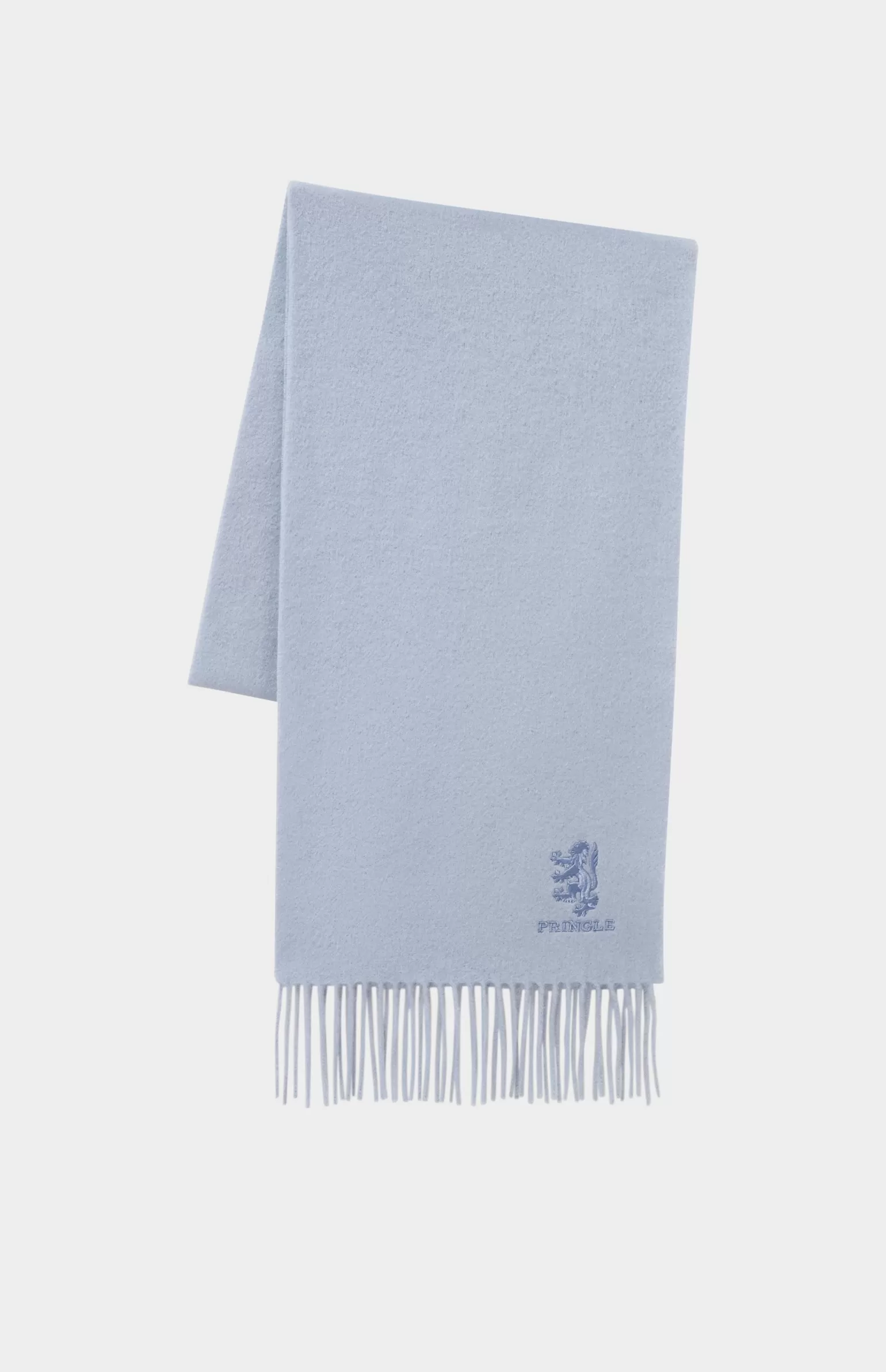 Women Pringle of Scotland Fringed Lambswool Scarf In Light Blue