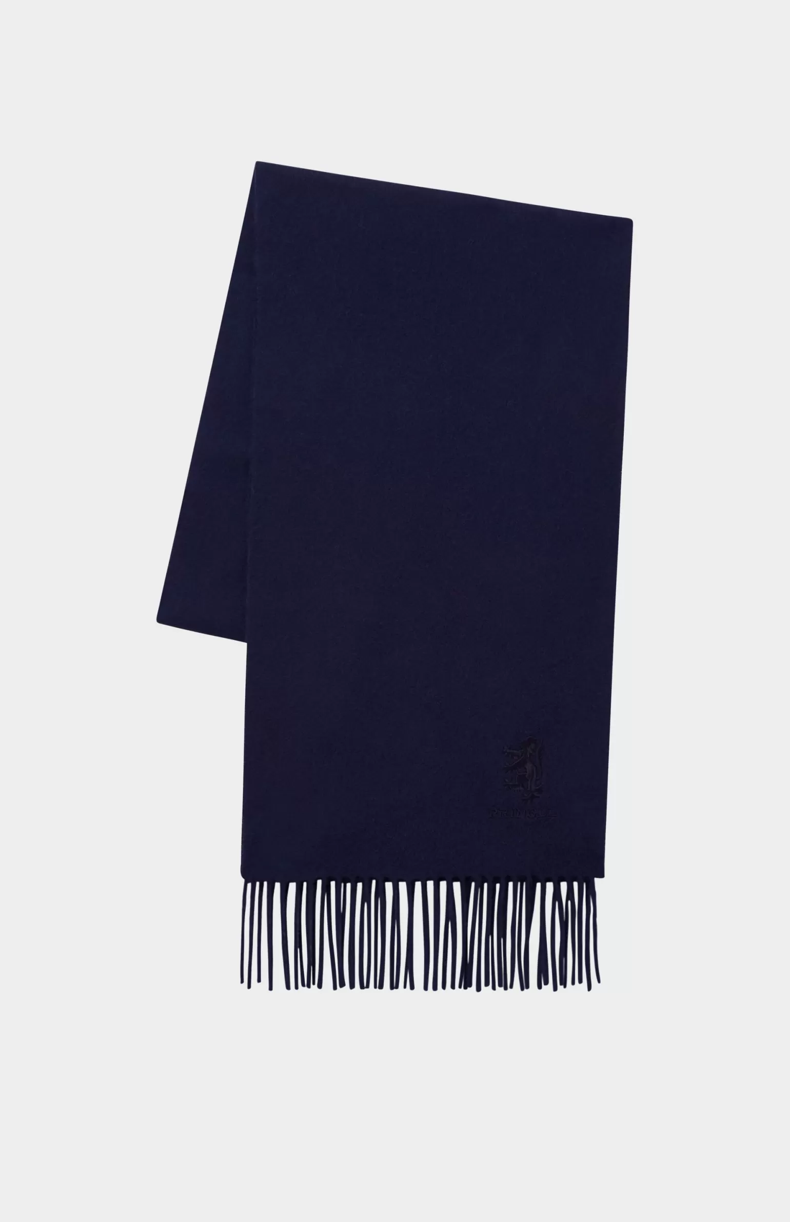 Women Pringle of Scotland Fringed Lambswool Scarf In Navy