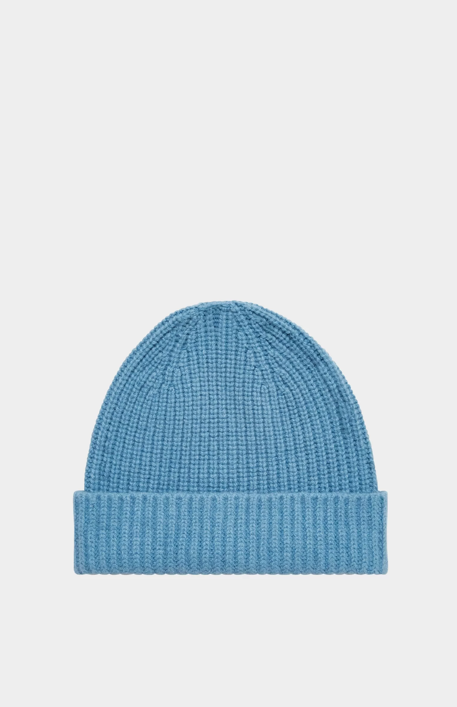 Women Pringle of Scotland Lambswool Beanie In Blue Smoke