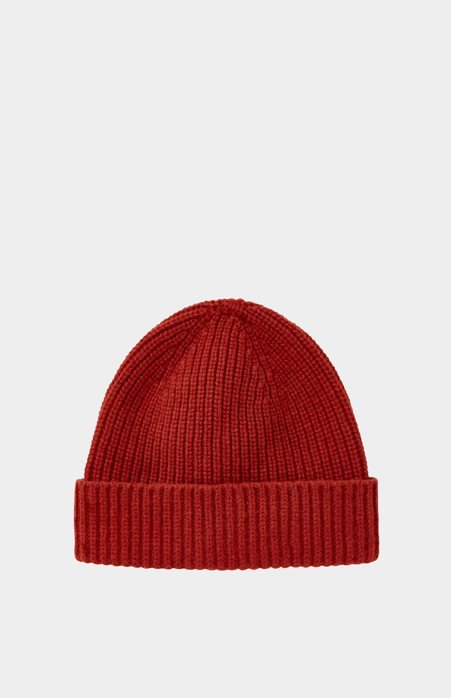 Women Pringle of Scotland Lambswool Beanie In Rust Red