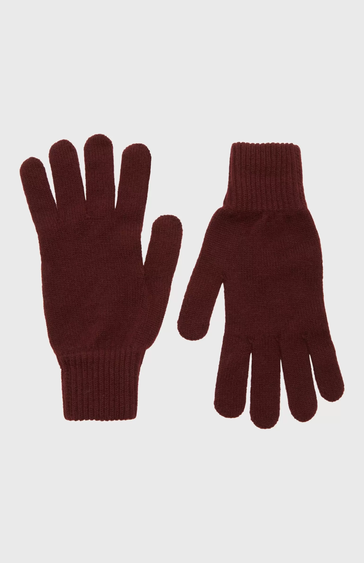 Pringle of Scotland Men's Cashmere Contrast Cuff Gloves In Dark Claret