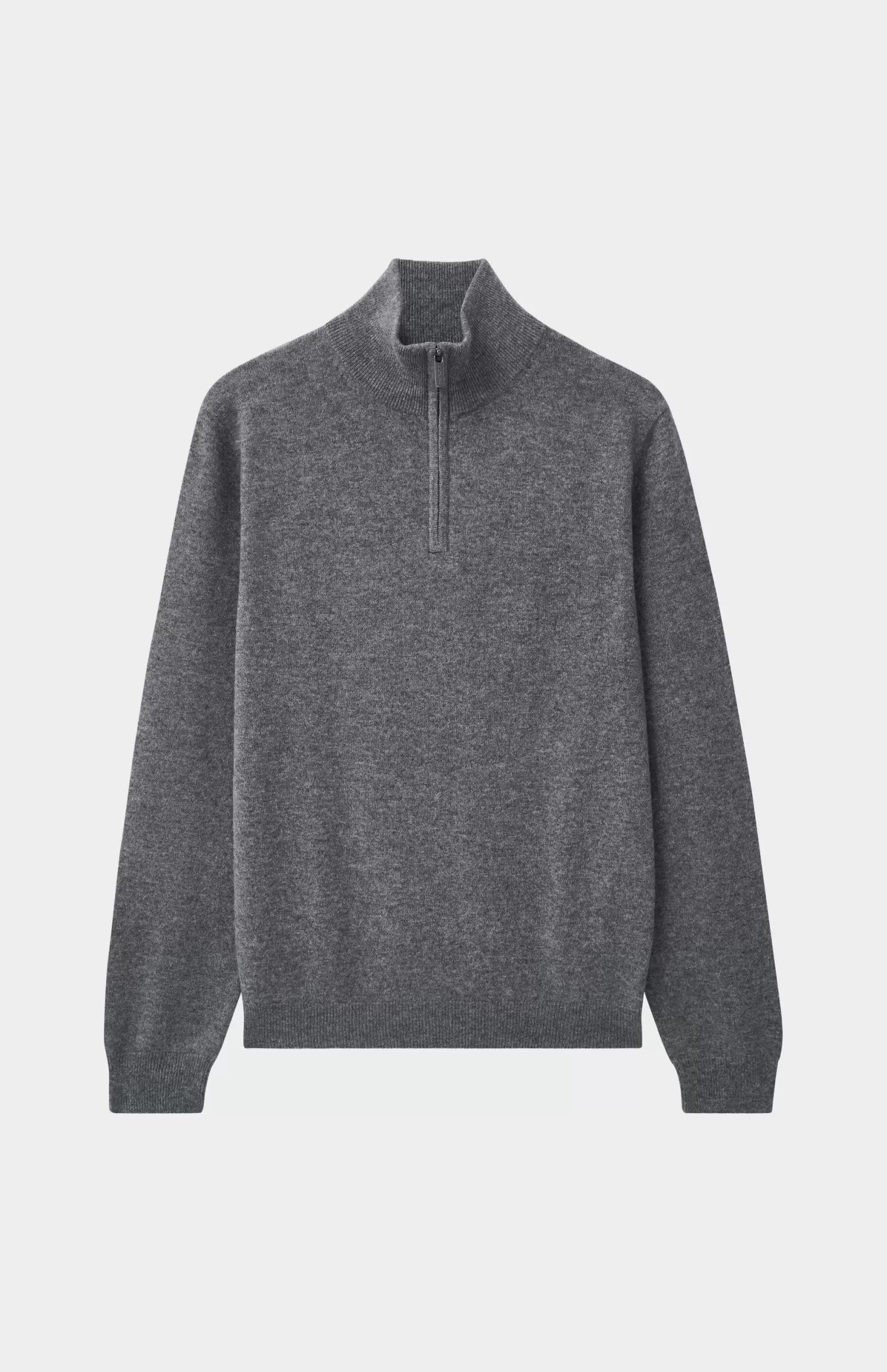 Pringle of Scotland Men's Qtr Zip Cashmere Classic Jumper In Grey Melange