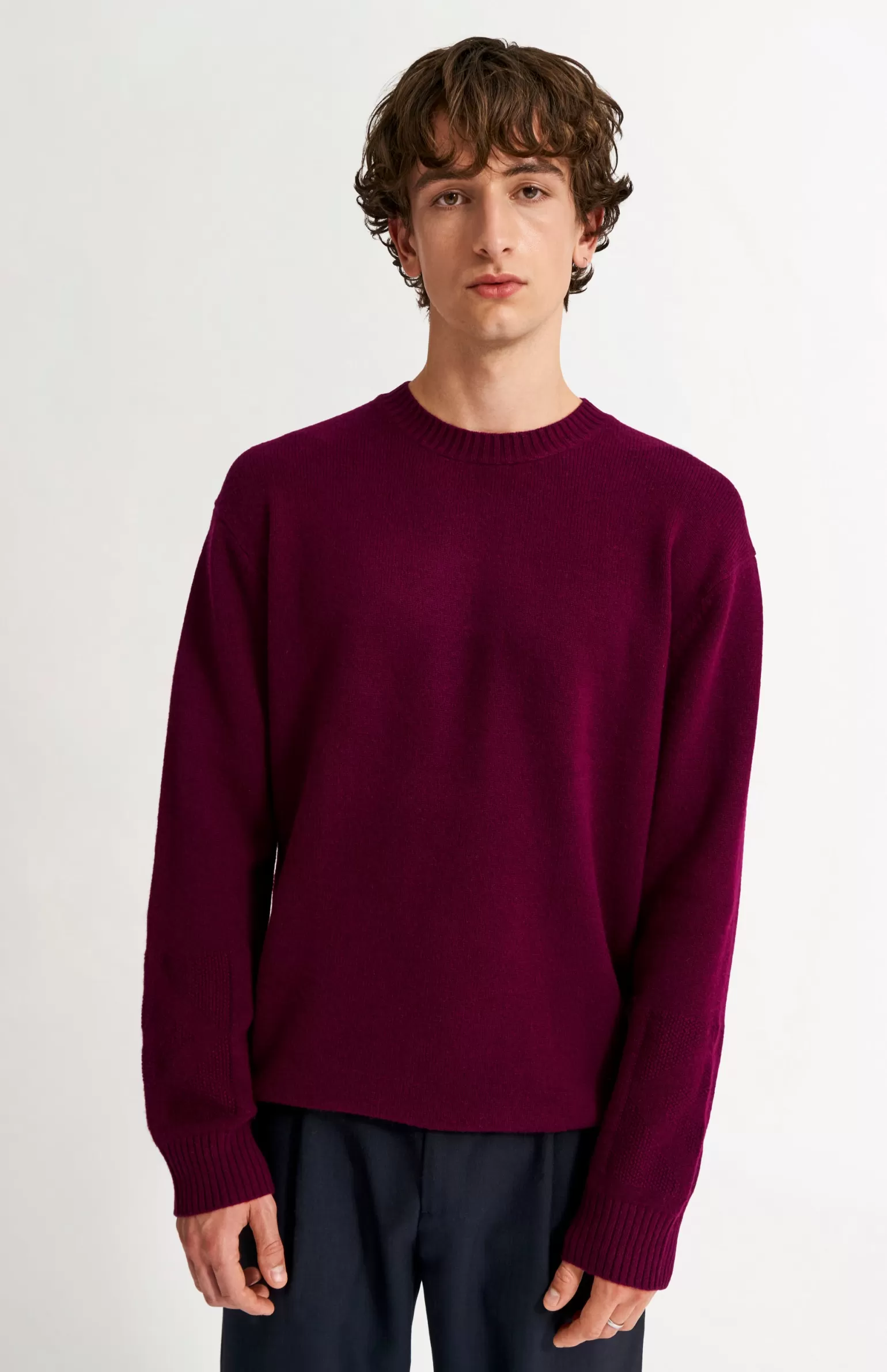 Pringle of Scotland Men's Round Neck Cashmere Jumper In Burgundy