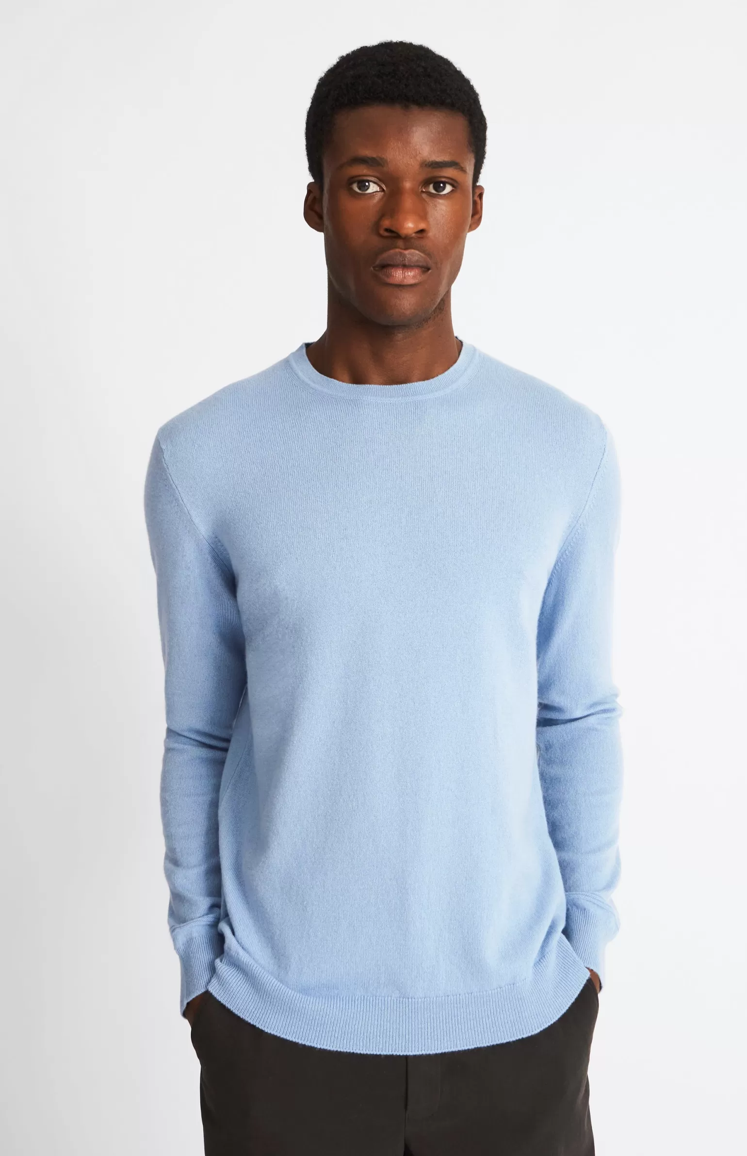 Pringle of Scotland Men's Round Neck Cashmere Jumper In Norse Blue