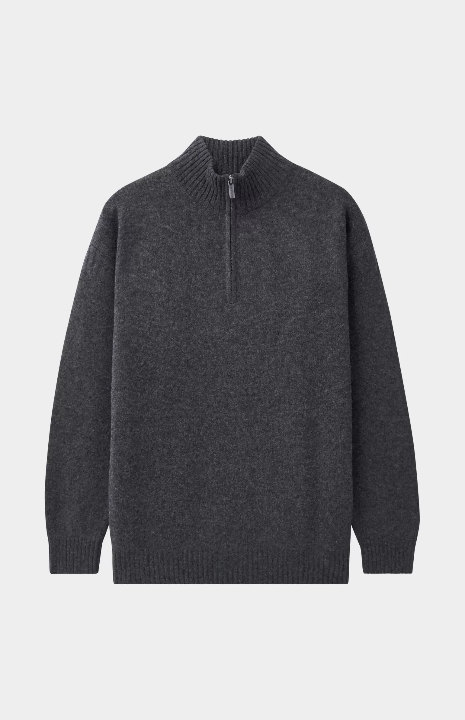 Pringle of Scotland Men's Zip Neck Cashmere Jumper In Charcoal