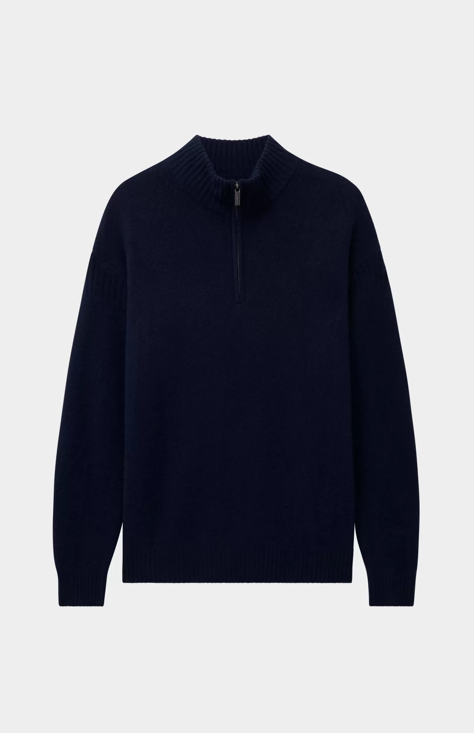 Pringle of Scotland Men's Zip Neck Cashmere Jumper In Navy Melange