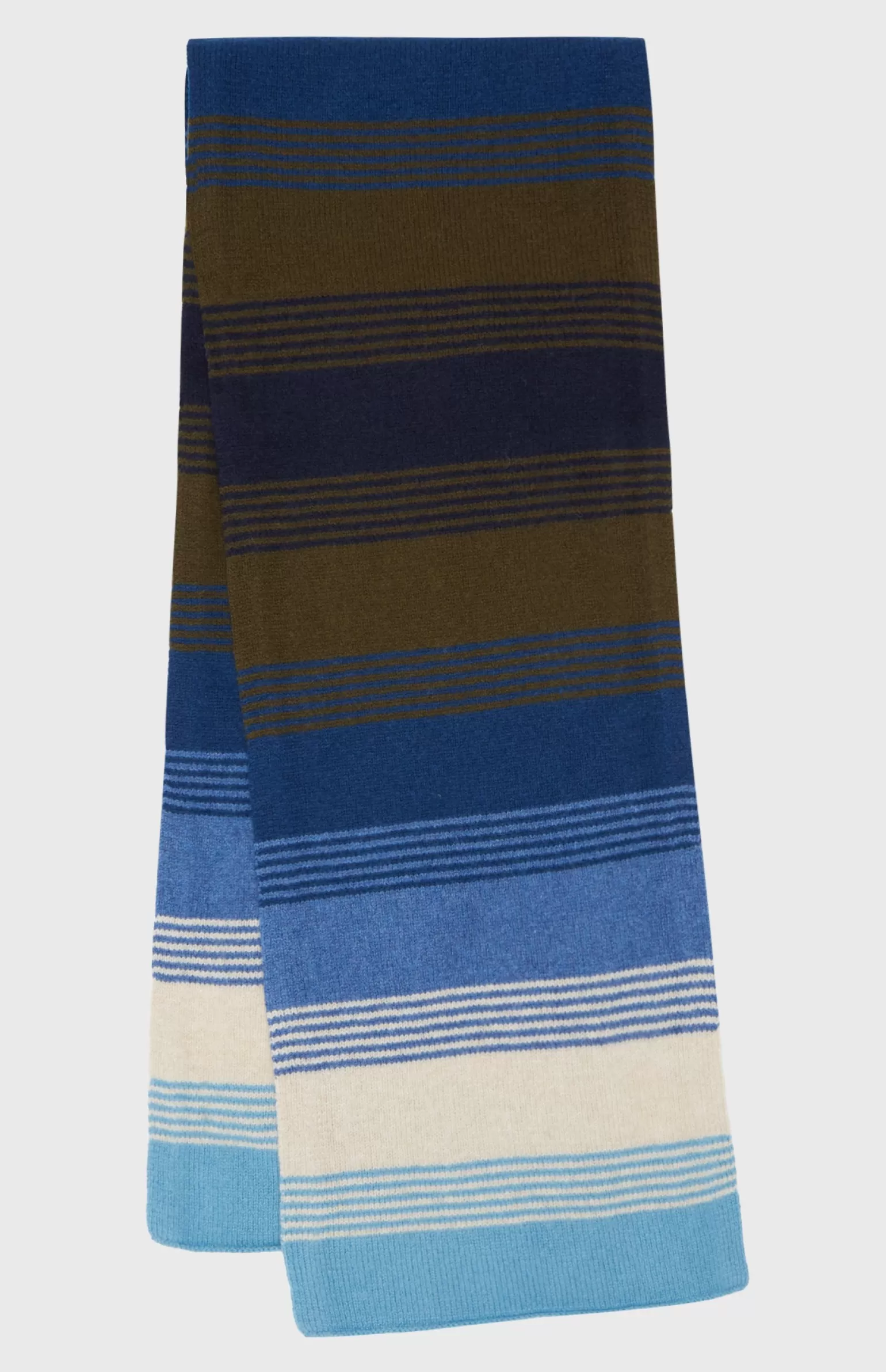 Women Pringle of Scotland Multicoloured Brushed Lambwool Scarf With Allover Stripes