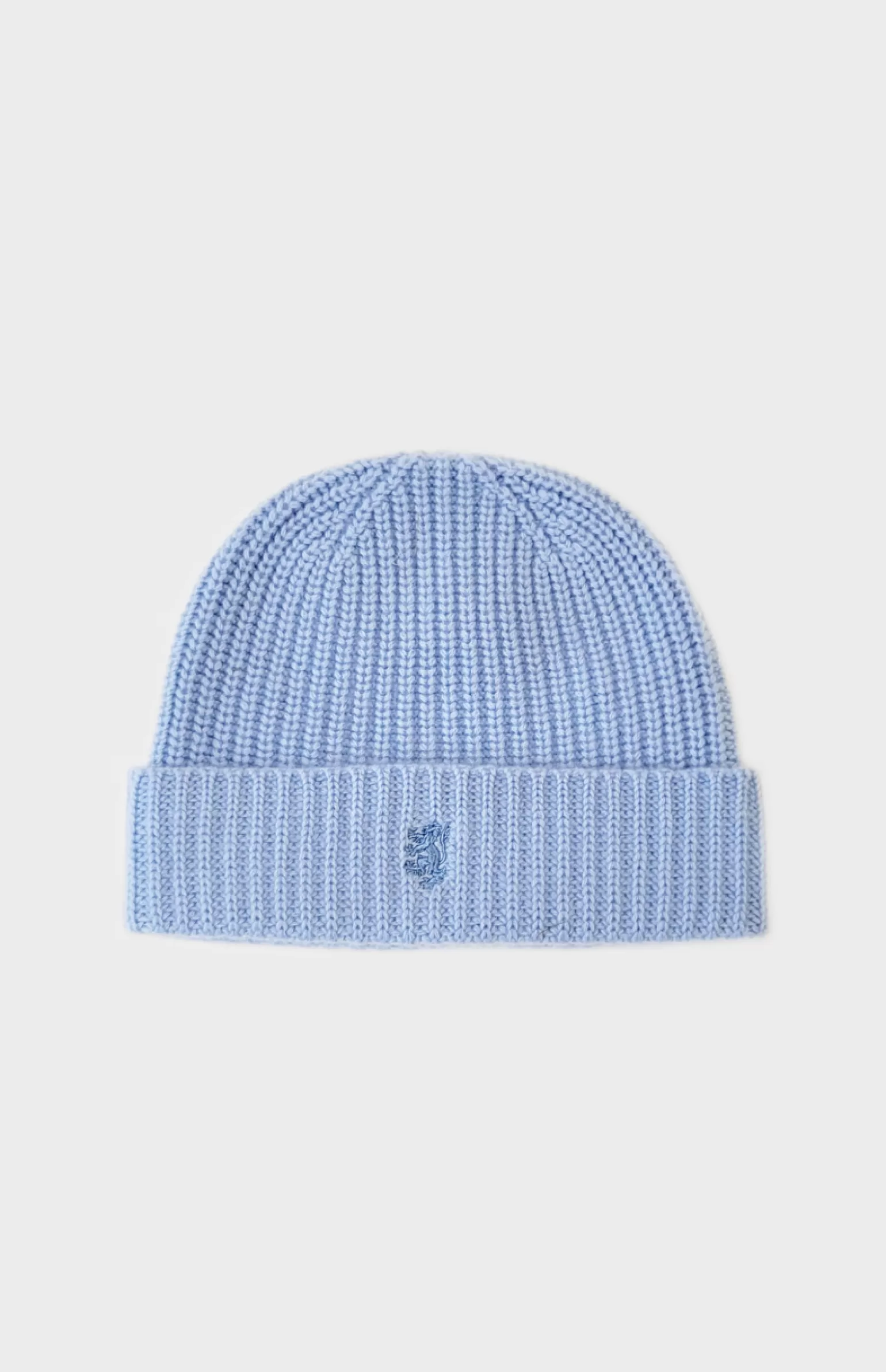 Women Pringle of Scotland Ribbed Chunky Cashmere Beanie In Sky Blue