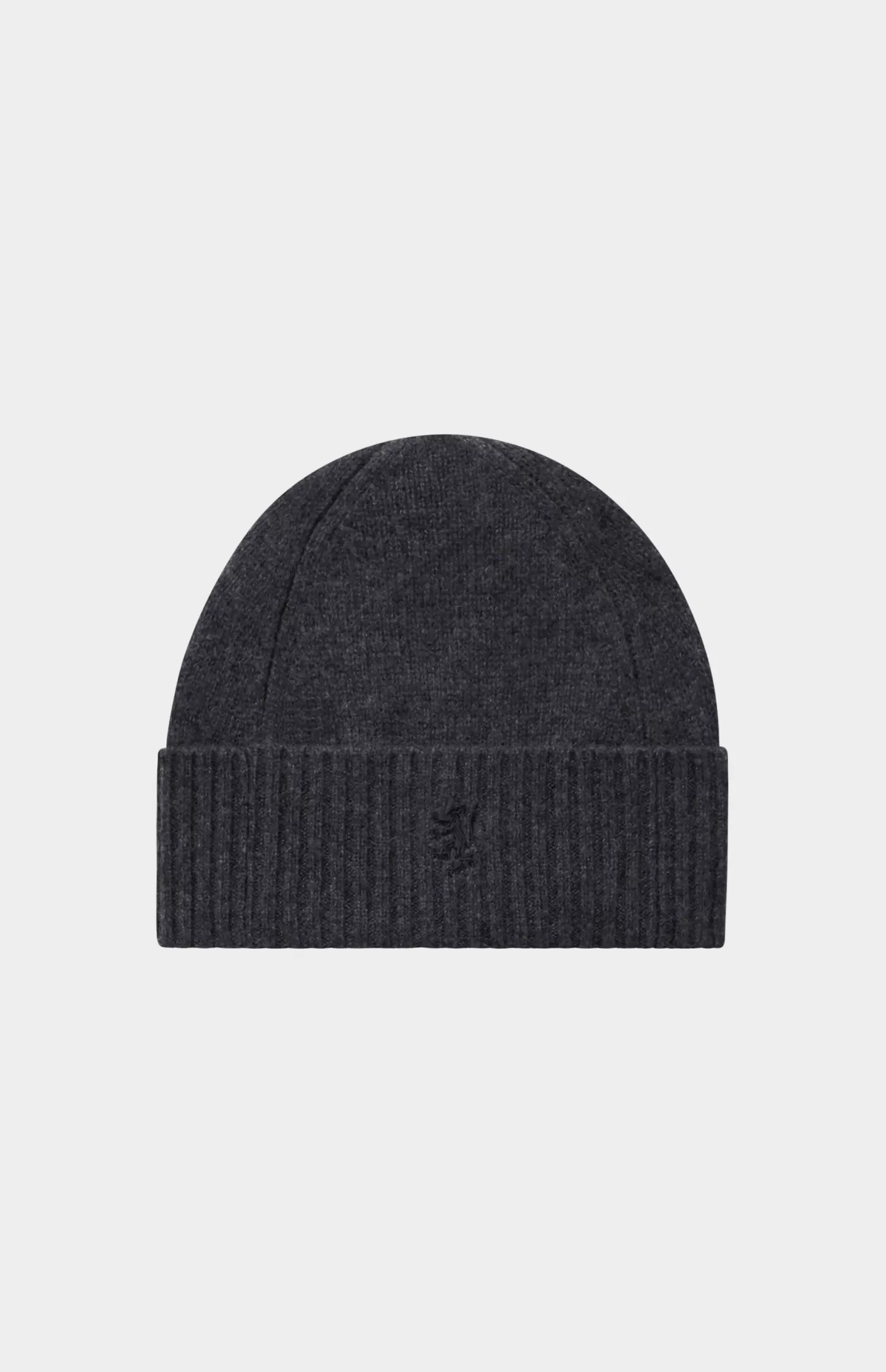 Women Pringle of Scotland Ribbed Edge Cashmere Beanie In Charcoal