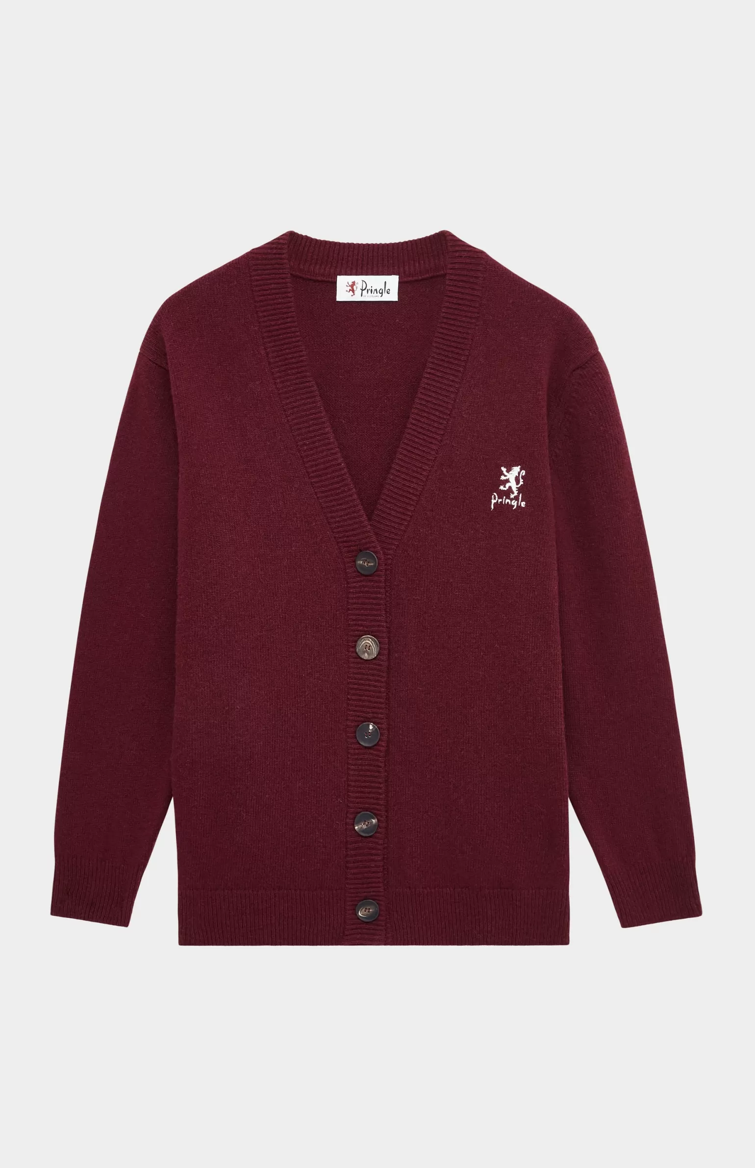 Women Pringle of Scotland Women's Archive Lambswool Blend Cardigan In Claret