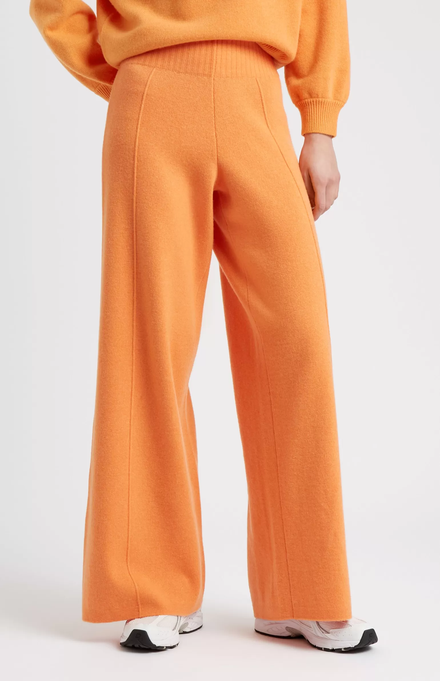 Women Pringle of Scotland Women's Cashmere Blend Trousers In Burnt Orange