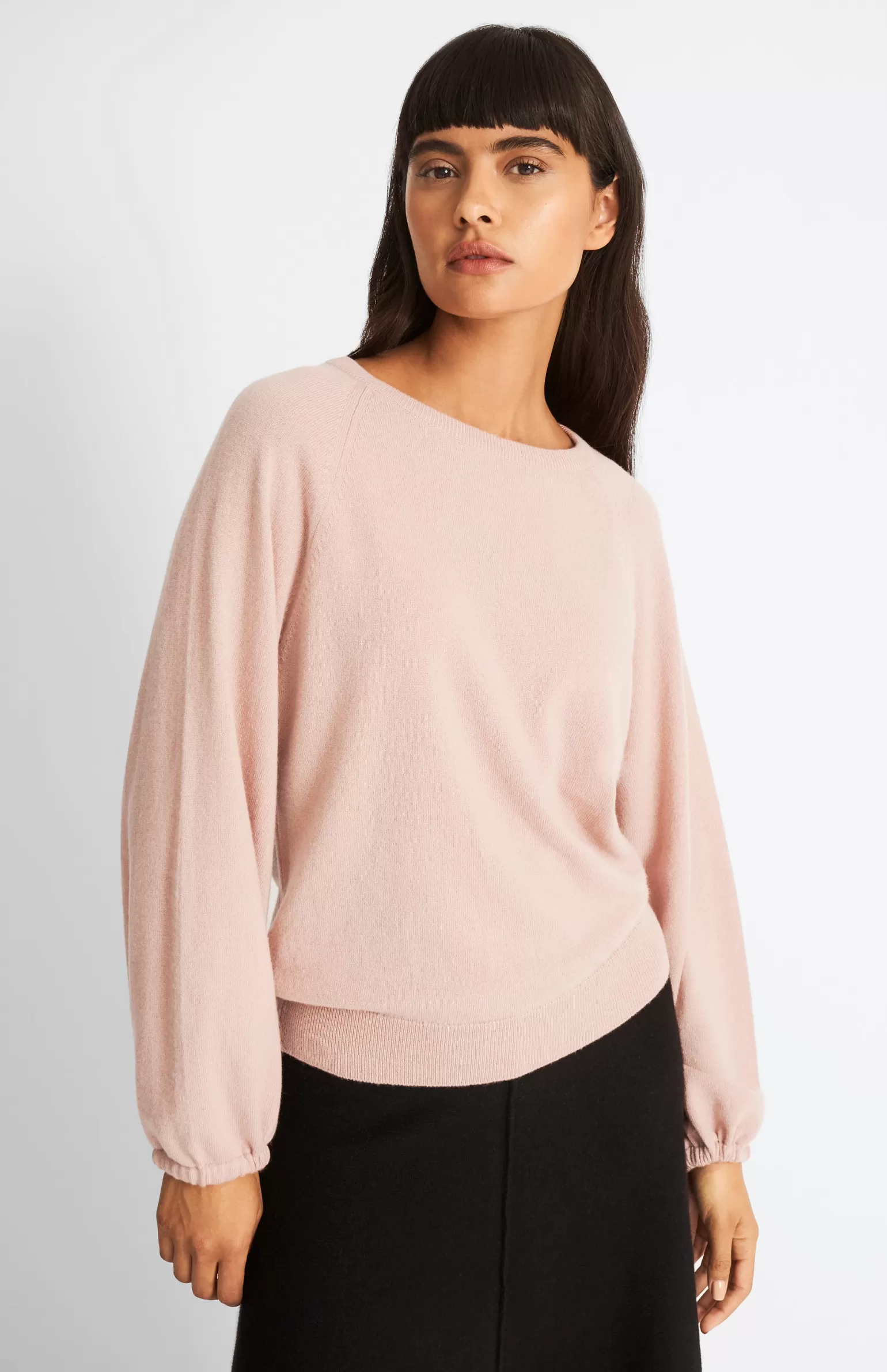 Women Pringle of Scotland Women's Lightweight Round Neck Cashmere Jumper In Dusty Pink