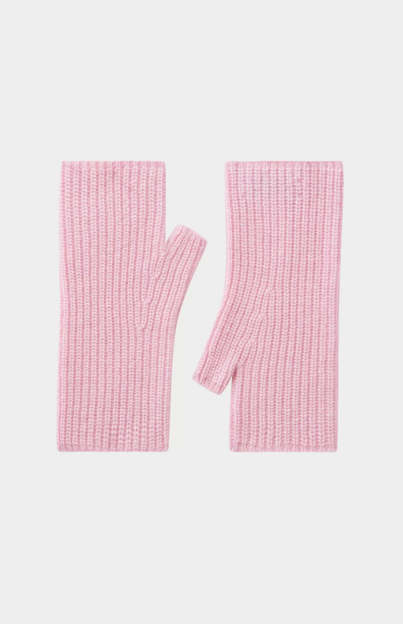 Women Pringle of Scotland Womens Ribbed Cashmere Wrist Warmers In Pink