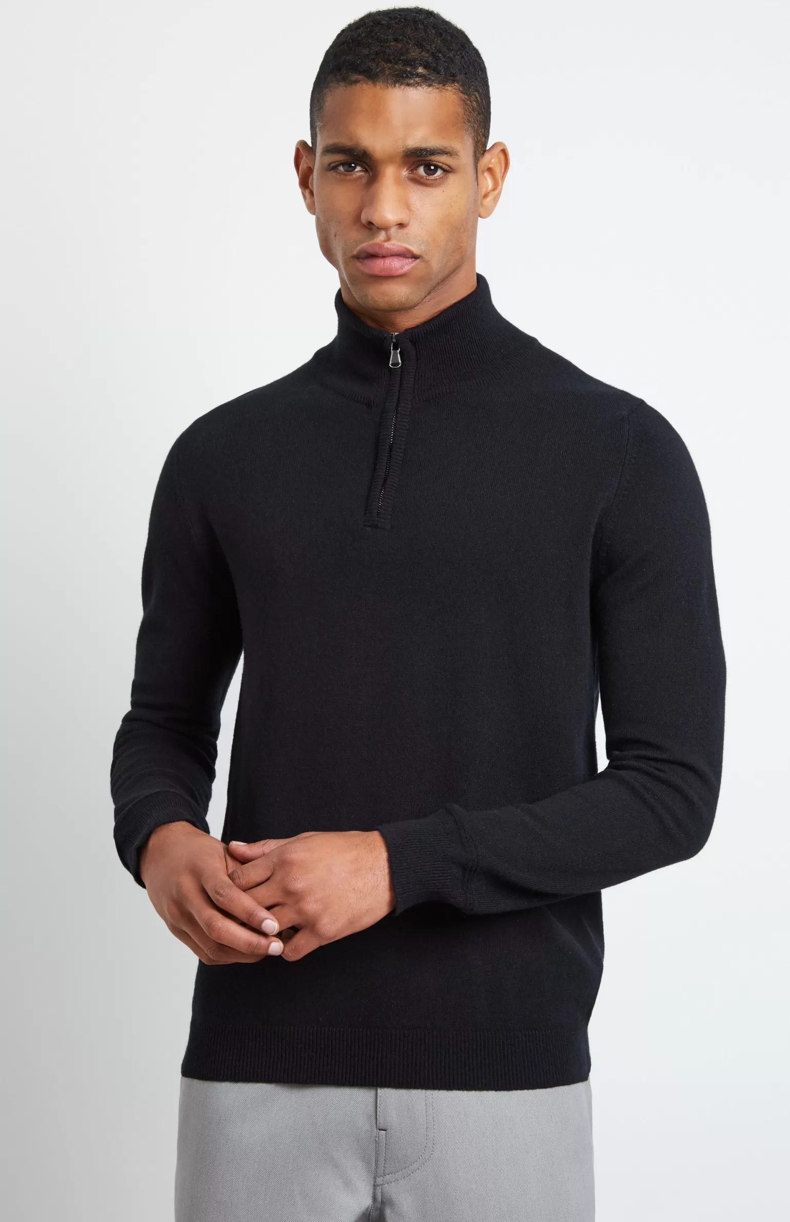 Pringle of Scotland Zip Neck Cashmere Jumper In Black